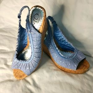 Ladies denim wedges